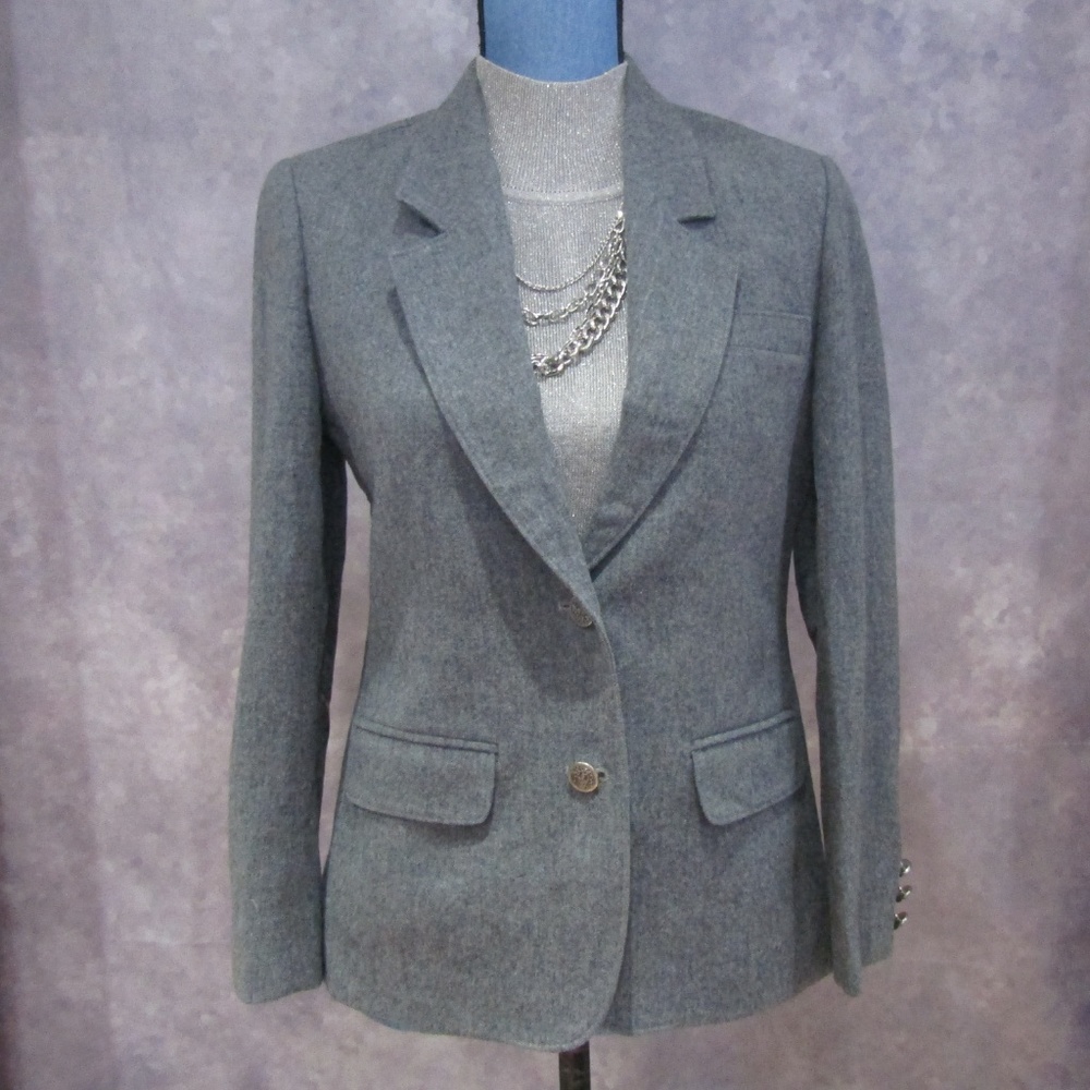 Pendleton Classic Gray Wool Blazer Size 8P - Picture 2 of 6